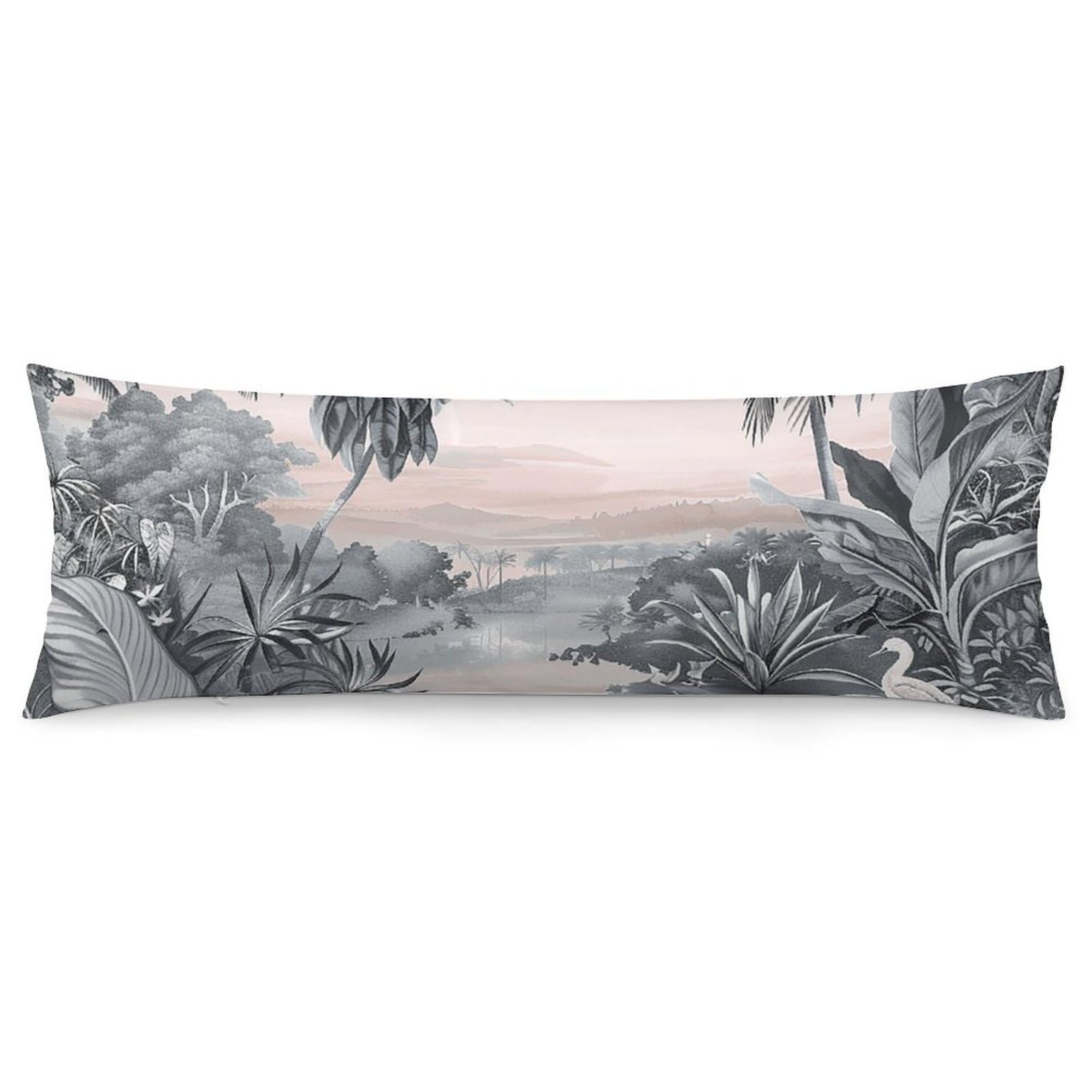NONHAI 2 Pack Pillow Cases for Hair and Skin, Soft Breathable Pillow Case Covers with Hidden Zipper, Tropical Palm Trees Pillowcase 20"x54" Pillow Covers for Sleeping Gift