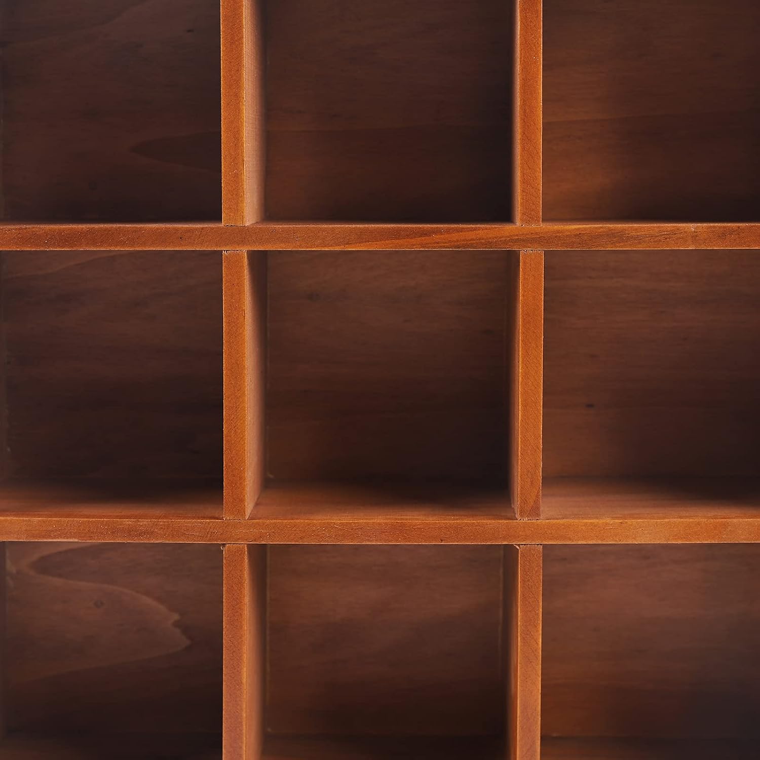 Storage Shelf Vintage Storage Display Shelf with 2 Drawers, 9 Cube Wooden, Open Shelf Storage for Bedroom, 13.1 * 3.93 * 16.7inch, Metal Handle, Brown