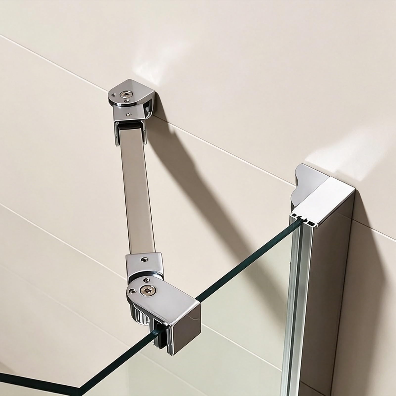 Barra de soporte ajustable para mampara de ducha, estabilizador de montaje giratorio para vidrio de 8 a 12 mm de grosor, barra de soporte de mampara de ducha de 16 a 60 pulgadas, acabado mate, ideal