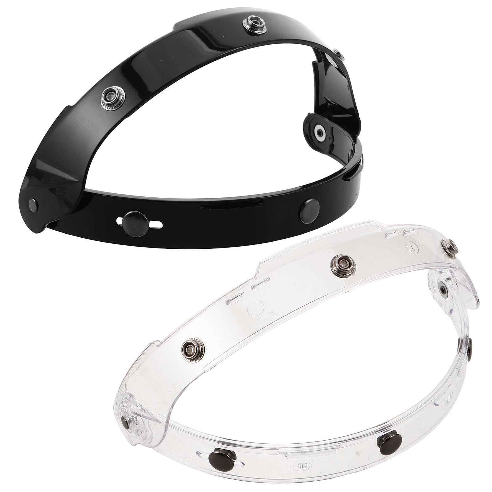 Marco de visera para casco retro NUOBESTY negro y transparente 8