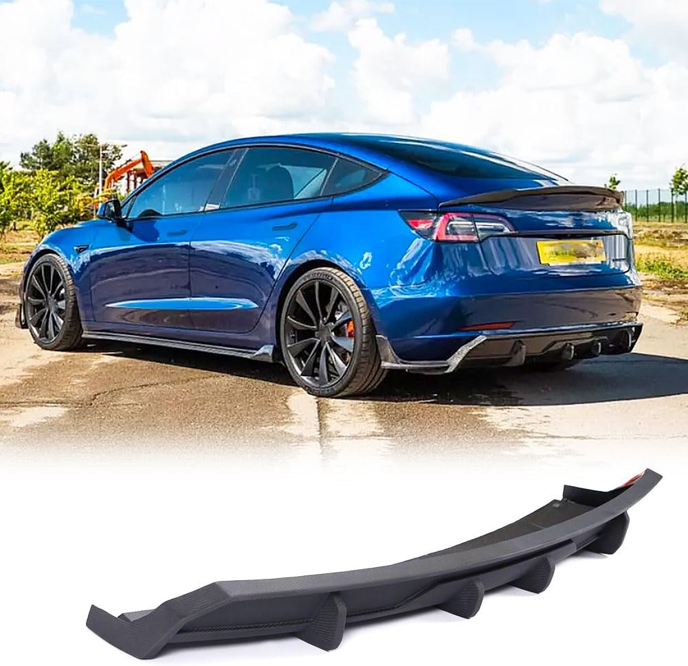 Carbon Fiber Rear Bumper Diffuser Fits for Tesla Model 3 Sedan 2017-2023 Lower Bumper Lip Spoiler Body Kit Matte Black Factory Outlet