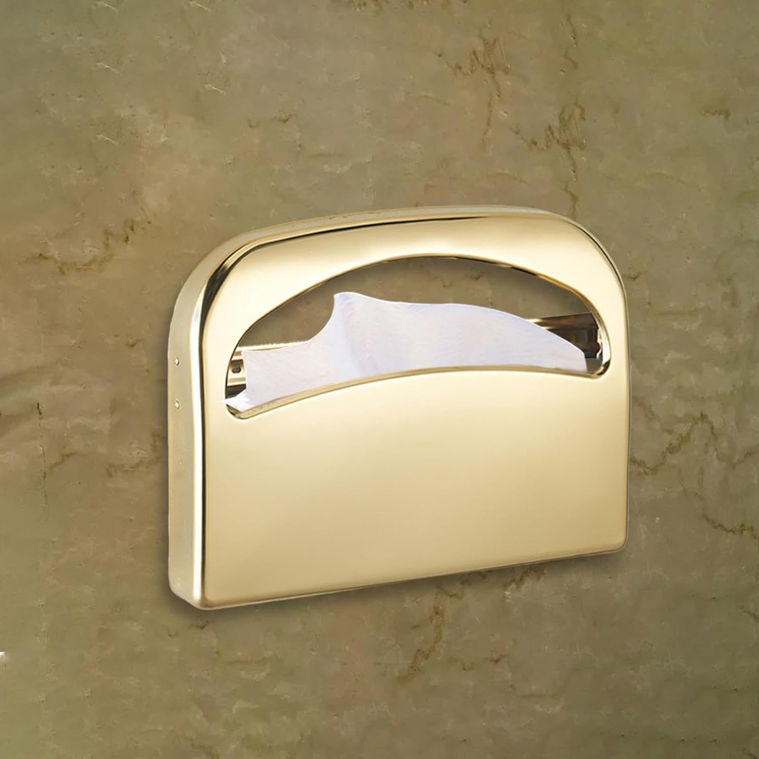 Toilet Seat Cover Holder Stainless Steel Toilet Seat Cover Dispenser Large Capacity Wall Mounted Suitable for Office Buildings Household Bath, B