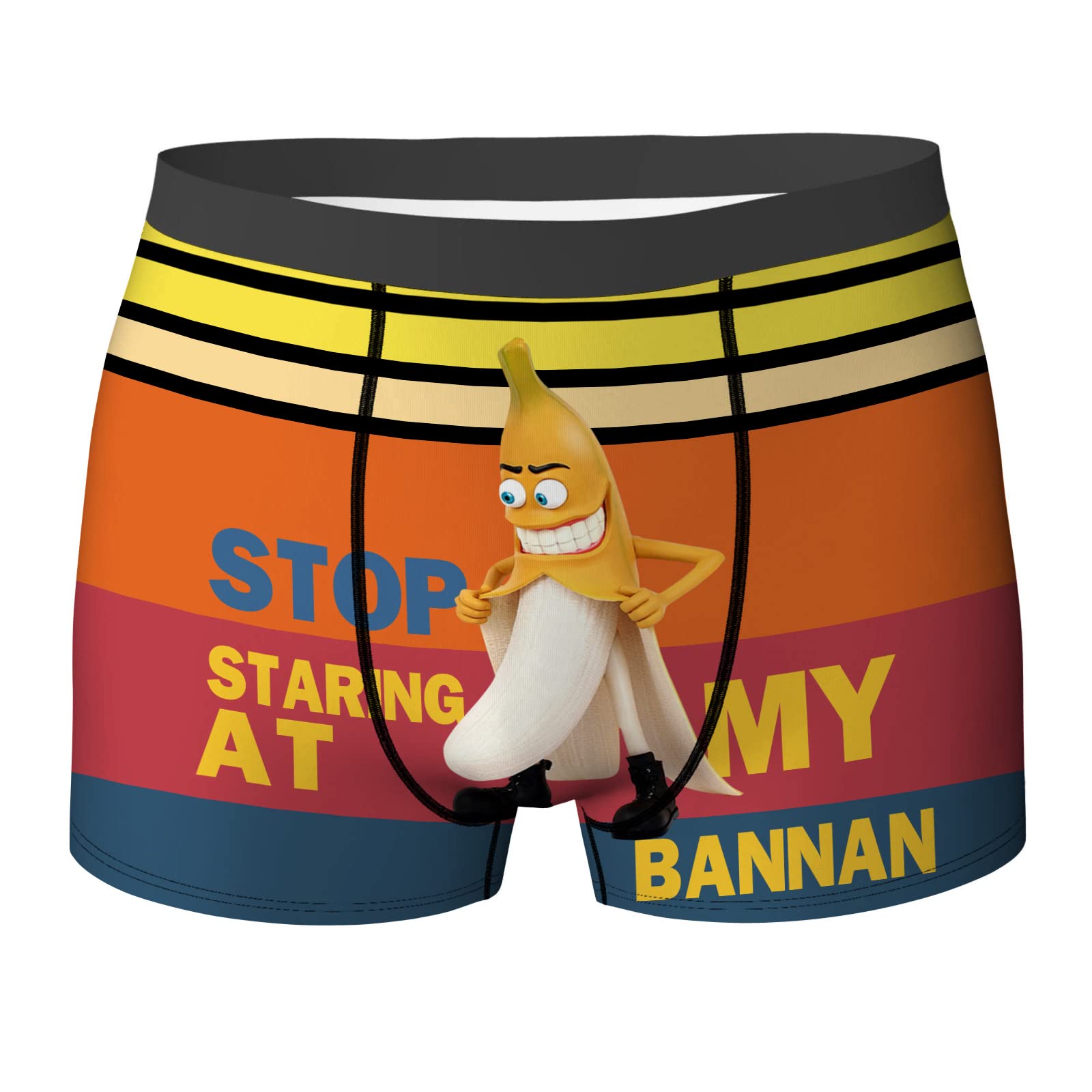 AOOEDM Men's Underwear Funny Banana Novelty Boxer Shorts Funny Gift for Men Stretch Boxer Briefs