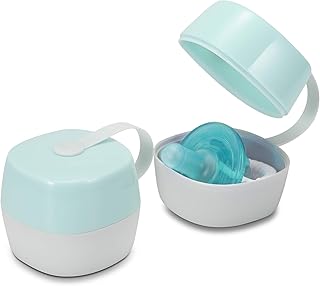 LANEYLI Pacifier Case Pacifier Holder Case Pacifier Clip Binky Holder Case Pacifier Box Pacifier Accessories 2 Pack, Macaron Green