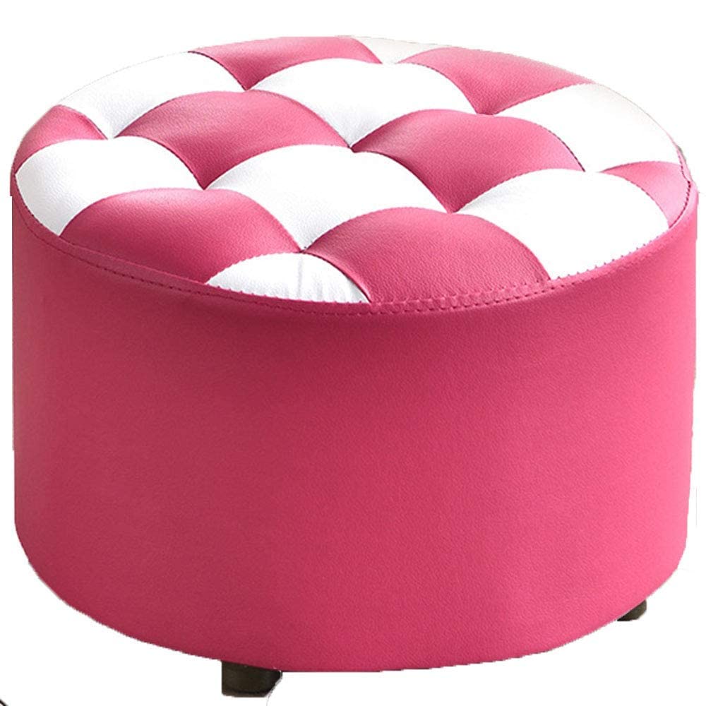 Repose-pieds rose en similicuir pour un salon moderne et élégant