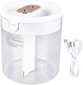 Humidifiers for Bedroom, 2L White Large Capacity Double Nozzle Portable Small Humidifier Mute USB Night Light Air Vaporizer
