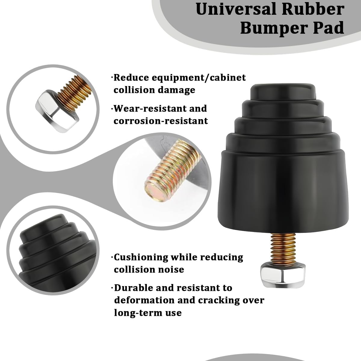 2PCS Car Suspension Bump Stop, Rubber Vehicle Bump Stopper Kit with Nuts, Shock Absorption Automotive Leaf Spring Bumpers Accessories, Universal for Trucks Off-Road Vans