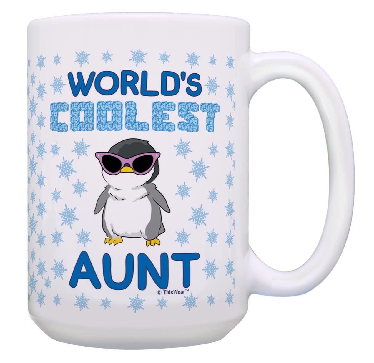 ThisWear Aunt Birthday Worlds Coolest Aunt Niece Aunt Nephew 15oz Ceramic Coffee Mug with Handle