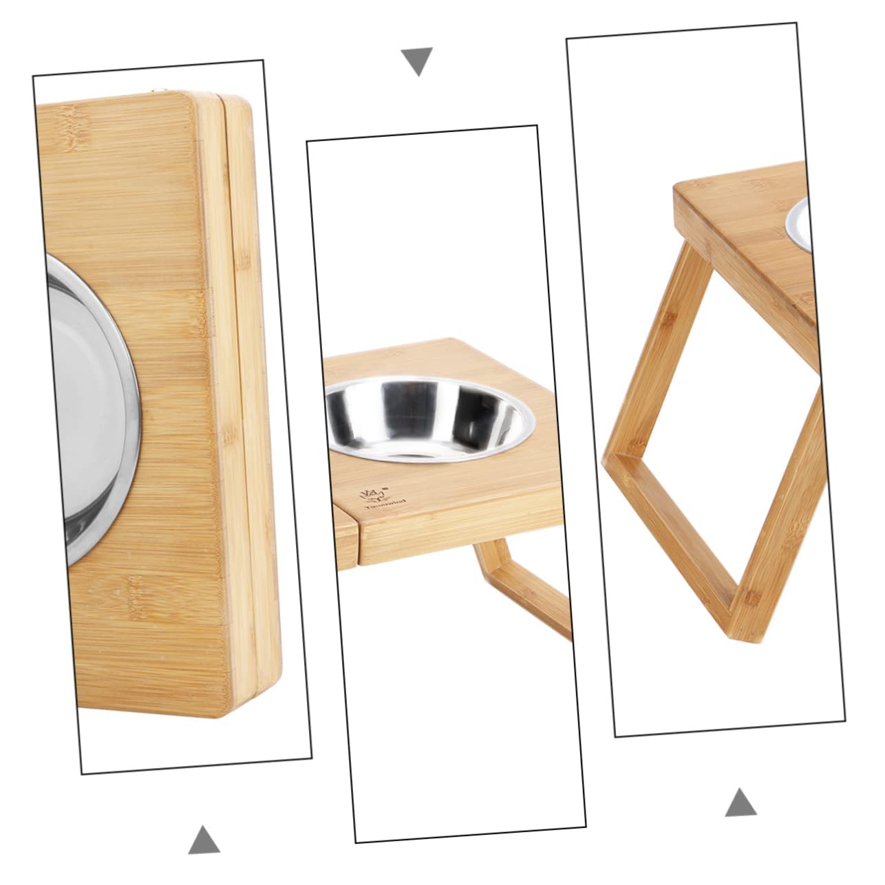 Rejilla para Dos Cuencos para Mascotas Plegable de Acero Inoxidable | Perros y Gatos, Diseño de Doble Tazón, Estructura Abatible, Alimentación Cómoda