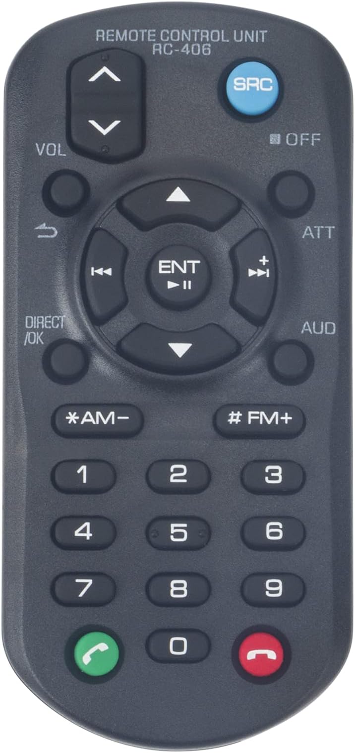 New RC-406 Replaced Remote Control for Kenwood Car Stereo KDC355U KDC-BT378U KDC-355U