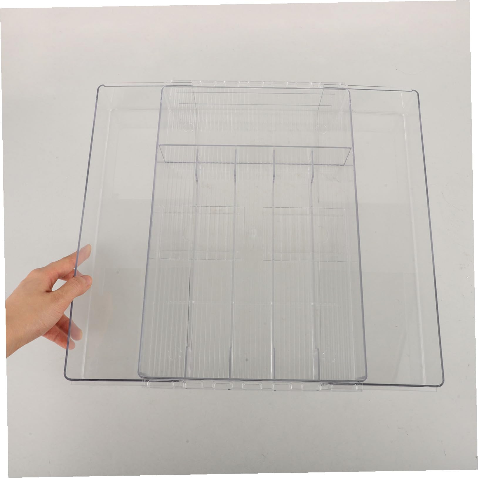 Yardwe Schubladenorganizer aus Acryl mit Mehreren Fächern Erweiterbarer Besteckkasten zur Küchenutensilien Aufbewahrung in Küchenschubladen