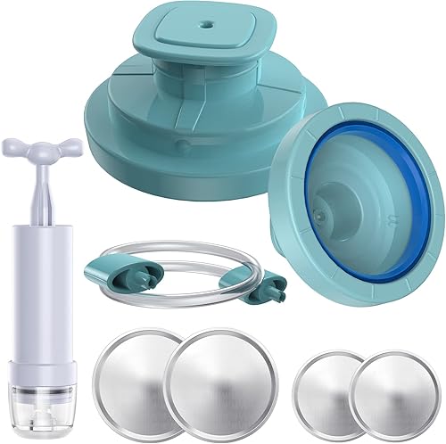DAIKA Sellador de tarros y manguera de accesorios compatible con sellador al vacío FoodSaver, kit de sellado al vacío para tarros tipo Mason de boca