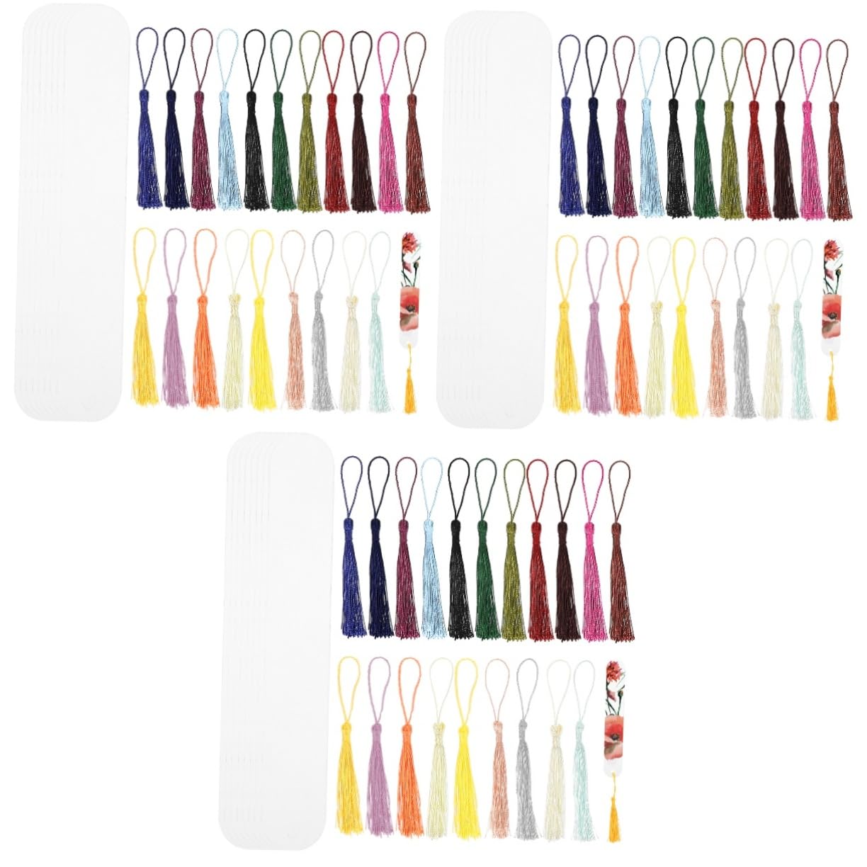 STOBOK 3sets Segnalibri Trasparenti Acrilico Con Nappine Decorative Segnalibri Fatti Mano Per Lettori e Studenti Come e Decorazione Per Libri