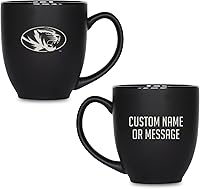 Vista 97 de Rico Industries NCAA Primary - Taza personalizada de 15 onzas, color negro mate, para bebidas calientes o frías Tigres del Estado de Aplastar