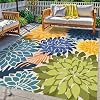 Arenarug Outdoor Rug Waterproof, Washable Patio Rug for Deck, 5×8, Green