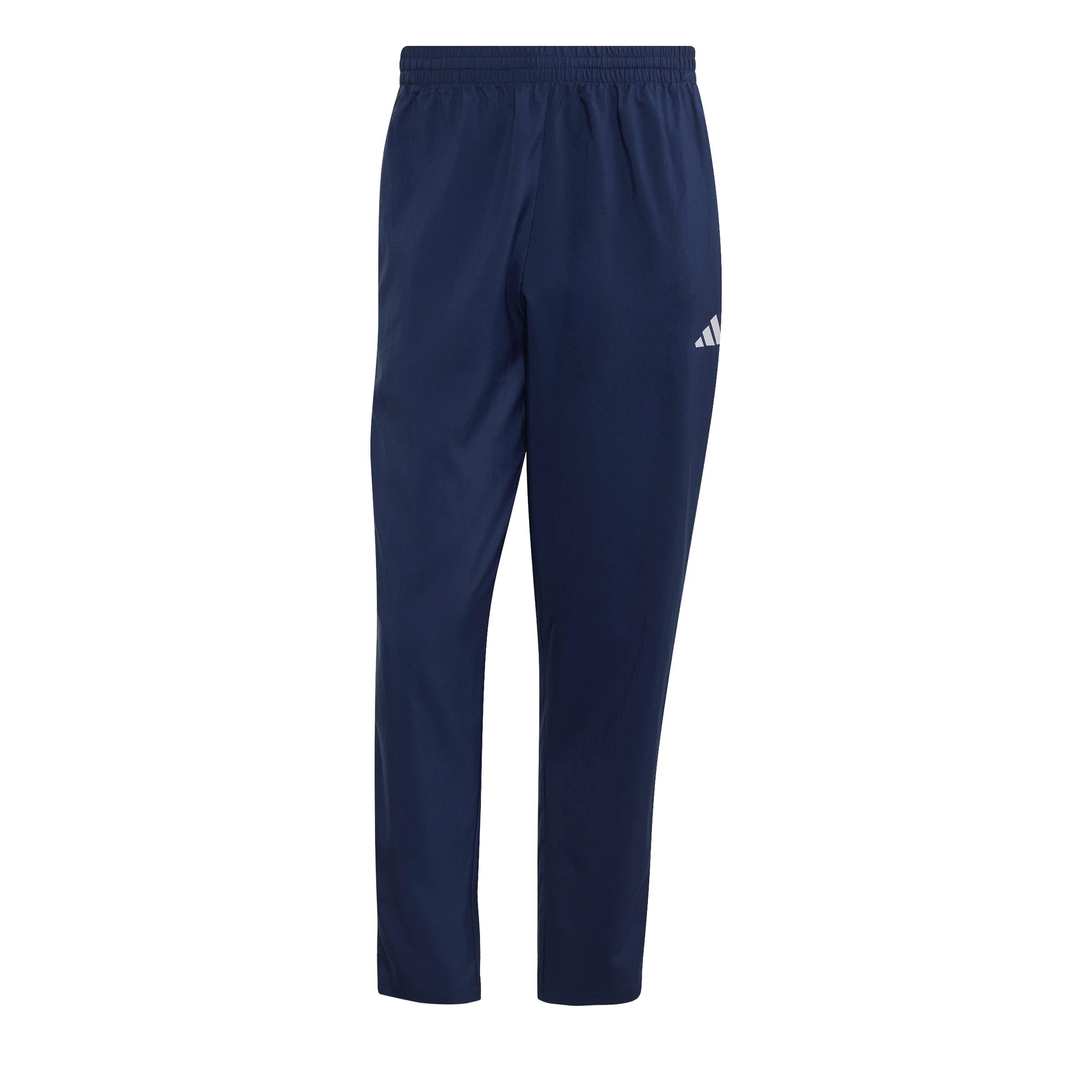 adidas Men's Essentials Small Logo Stanford Lite Woven Tapered Open Hem Pants, Team Navy Blue 2/White, 3XL