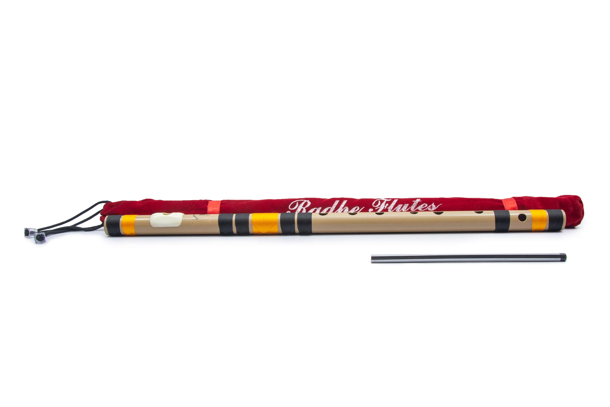 Radhe Flutes PVC Fiber B Natural Bansuri Middle Octave Right Handed With Velvet Cover-image-33
