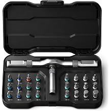 24 in 1 Magnetic Ratchet Screwdriver Set, Mini Removable Self Assembly Precision Tool Kit, Magnetic Screwdriver Set with Multiple Bits for PC, Mobile, Watch, Bicycle Repair and Daily DIY Projects
