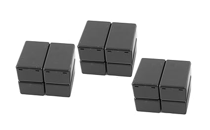 YXQ 60 x 36 x 25mm Waterproof Electric Project Case Junction Box with Cover Black Plastic, 12-Pack