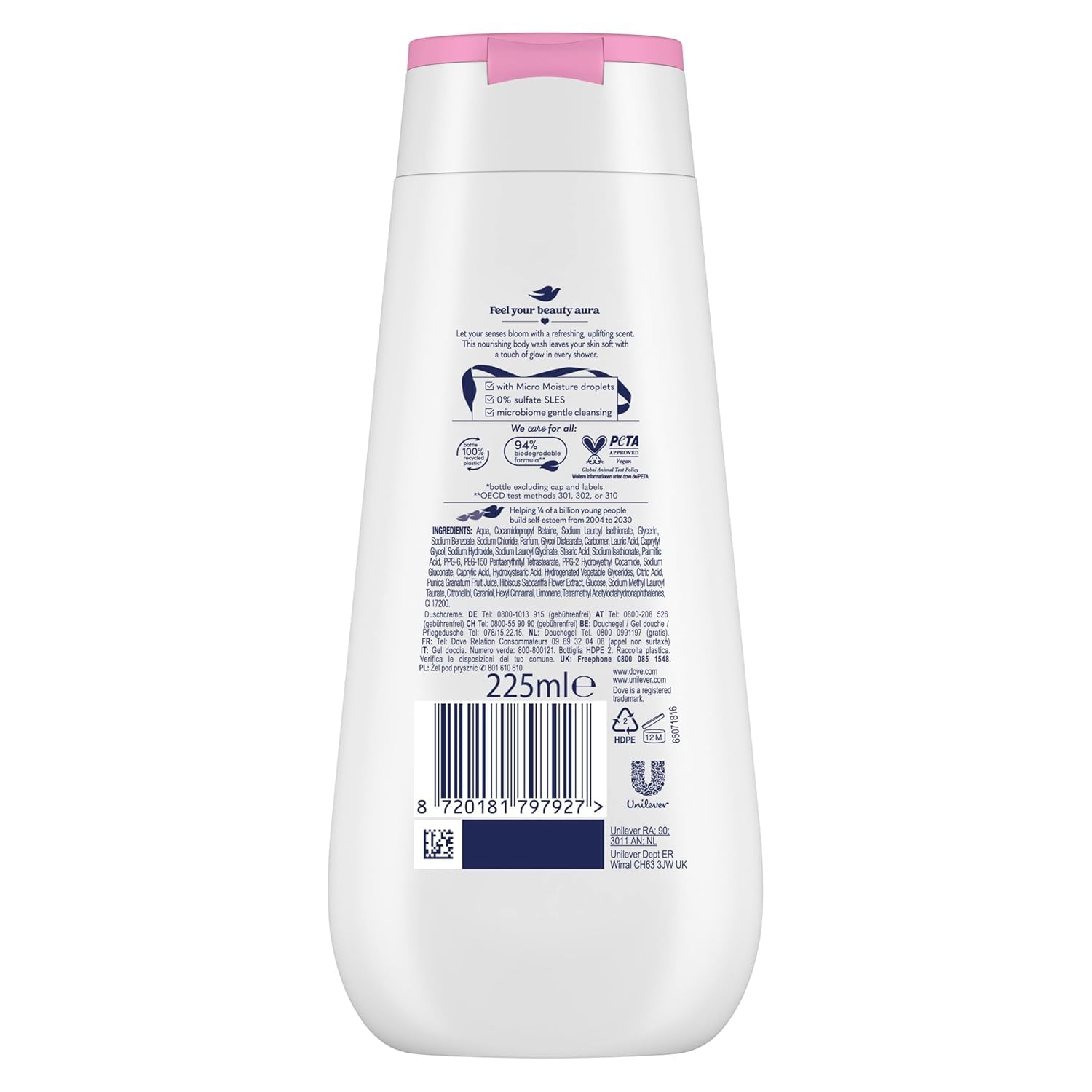 12er Pack - Dove Advanced Care Duschcreme - Beauty Aura - 225 ml