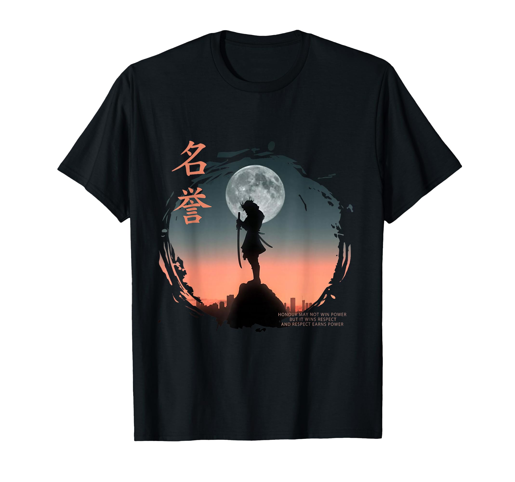 Futuristic Ghost Samurai in Japanese retro Cyberpunk warrior T-Shirt