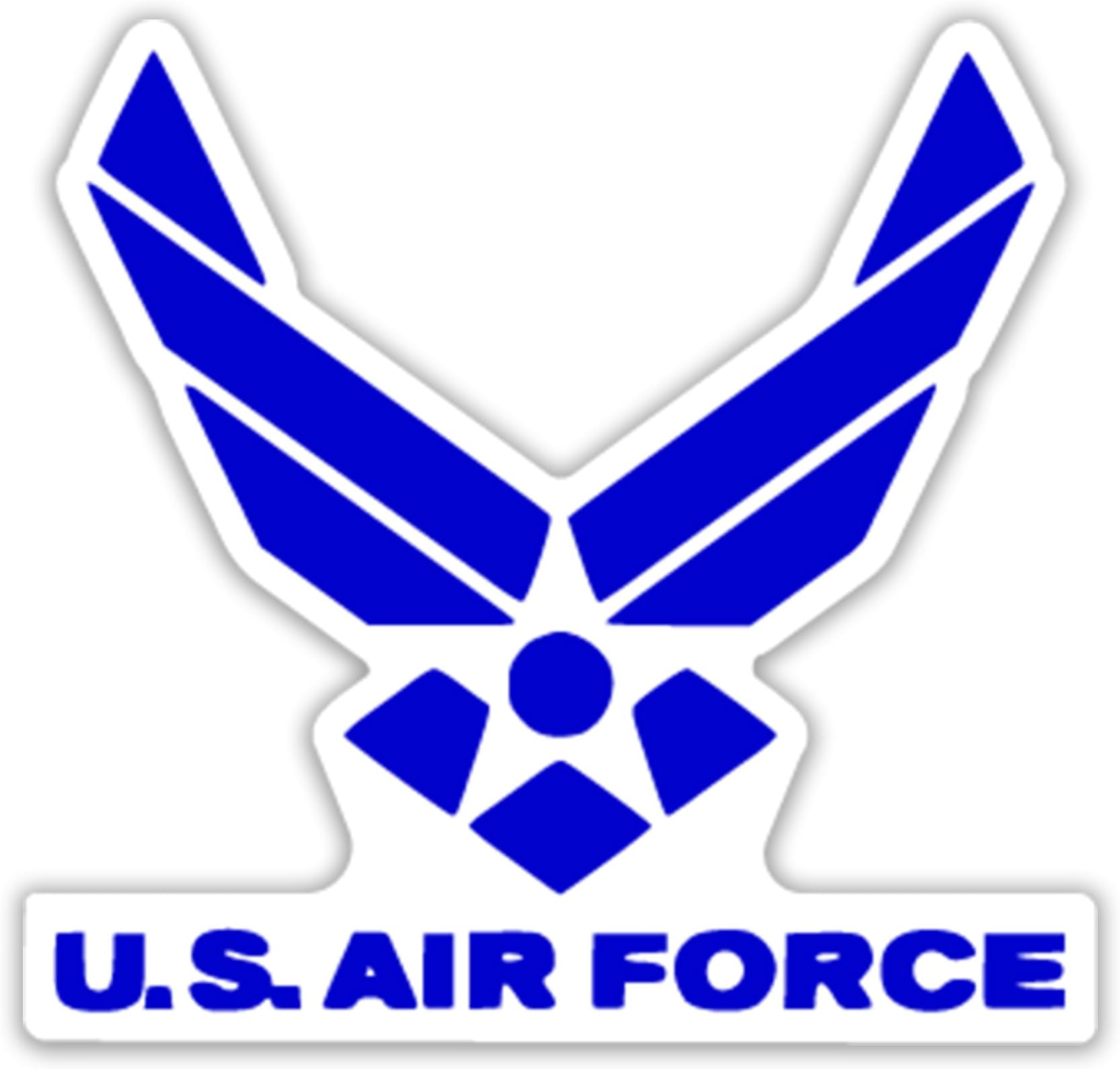 Amazon.com - Blue Air Force Wings Logo Shaped Sticker (No Background ...
