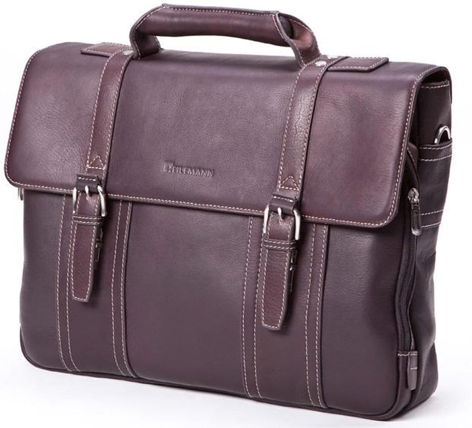 HEILEMANN BRISTOL BROWN ITALIAN LEATHER LAPTOP BRIEFCASE