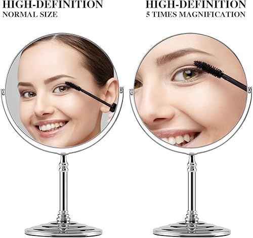 Miniatura 4 de Espejo de escritorio de pie para maquillaje, espejo de mesa de 8 pulgadas, 1X5X, espejo de mesa de doble cara