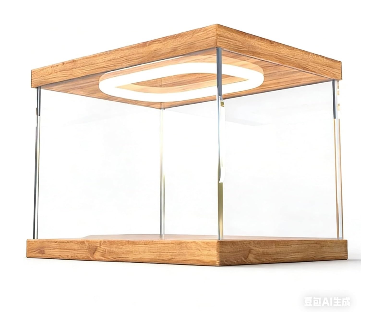 Clear Acrylic Organizer Box, Cube Clear Acrylic Showcase Display Organizer Box With Light Multiple Sizes(20x20x20cm(8x8x8in))