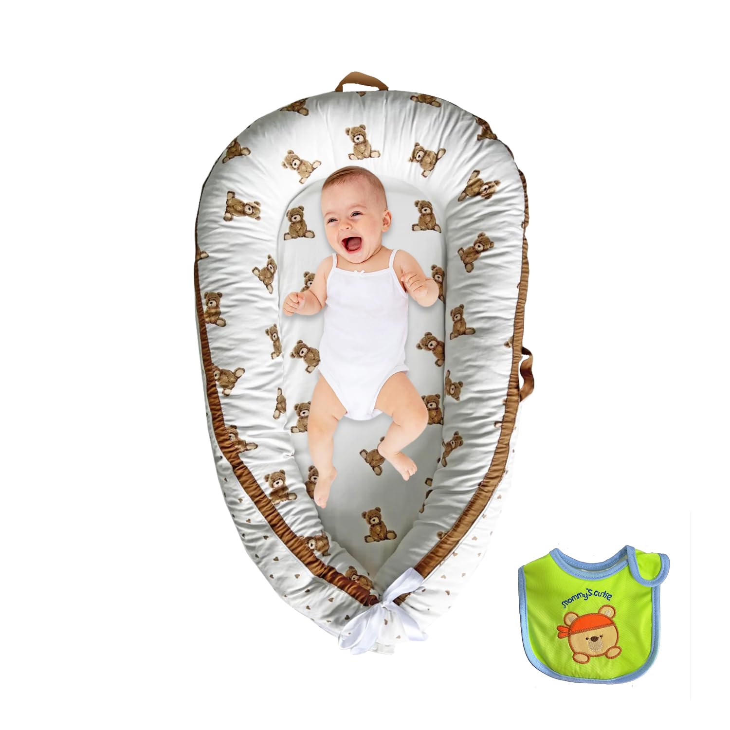 GlowAdore Baby Nest Pod Newborn 0-12 Months Baby Sleep Pod & Nest, Adjustable Baby Pod Nest, New Born Baby Bed, Breathable Washable & 100% Cotton, Baby Lounger Floor Seat for Home and Travel