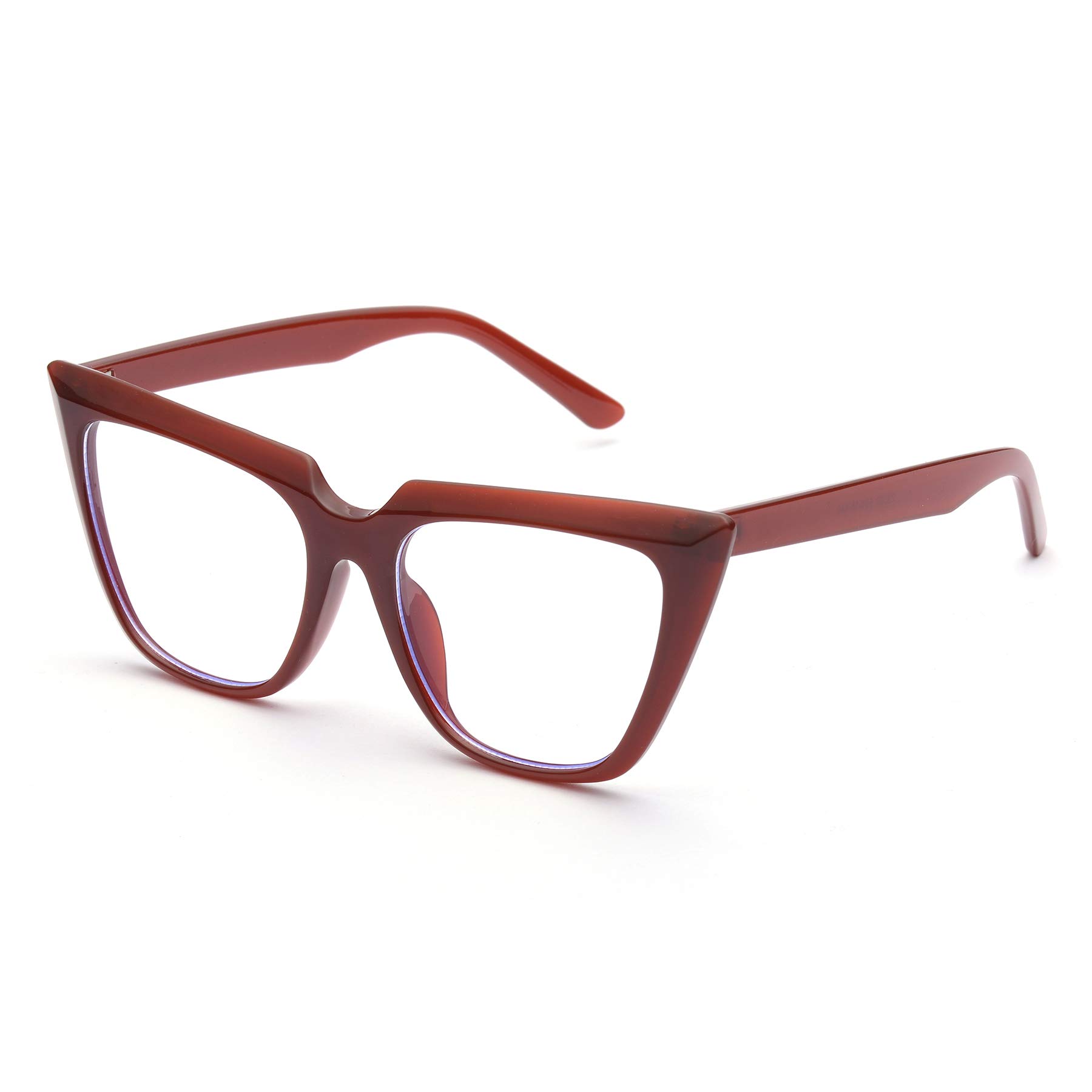 ZUVGEES Blue Light Blocking Reading Glasses Womens Chic Oversized Cat-Eye Eyeglasses Big Frames Large lens Computer Readers (Wine Red - Image 3