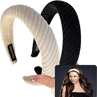 Fashion Brim Elastic Hair Hoop,2PCS Fashion Wool Knitted Headband Wide Brim Elastic Hair Hoop,Wool Knitted Wide Brim Elastic Hair Hoop,Fashion Knitted Hair Band Wide Brim Elastic Hair Hoop,Mixcolor A