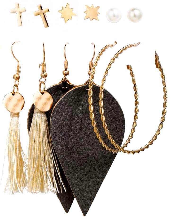 Image of ANNACREATIONS Stylish combo of pearl stud hoop earrings set for Women Girls