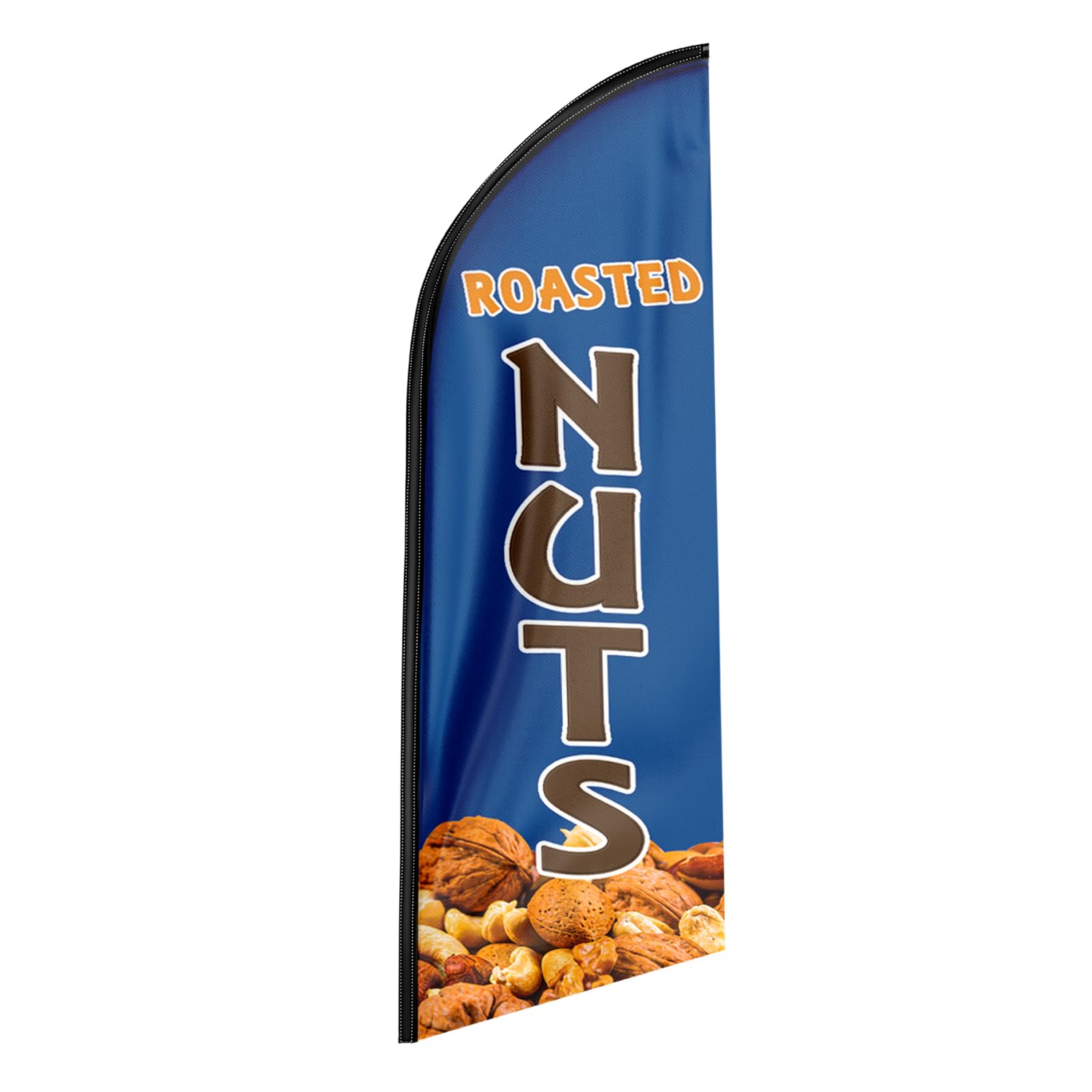 Drapeau à plumes de noix grillées avec impression haute définition et tissu polyester