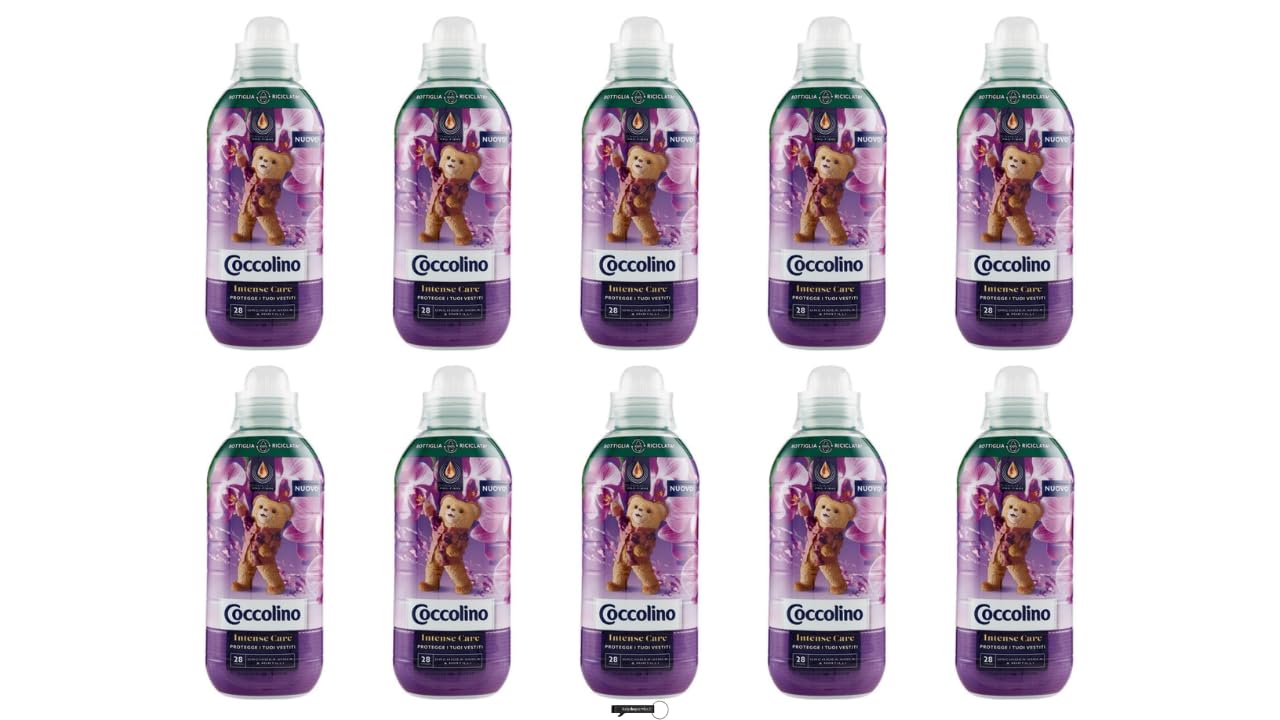 Coccolino - Ammorbidente concentrato, orchidea viola e mirtilli, 645 ml, 28 lavaggi, 10 pezzi + portachiavi Italy Shop Service in omaggio
