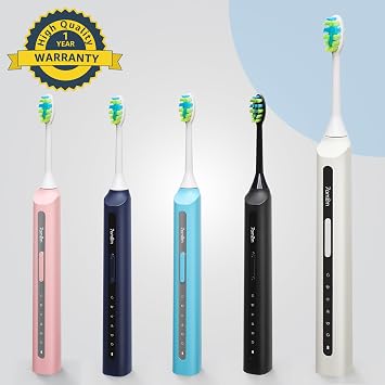 7AM2M Sonic Electric Toothbrush with 8 Brush Heads and 15 Adjustable Modes,High Power Toothbrushes(White)