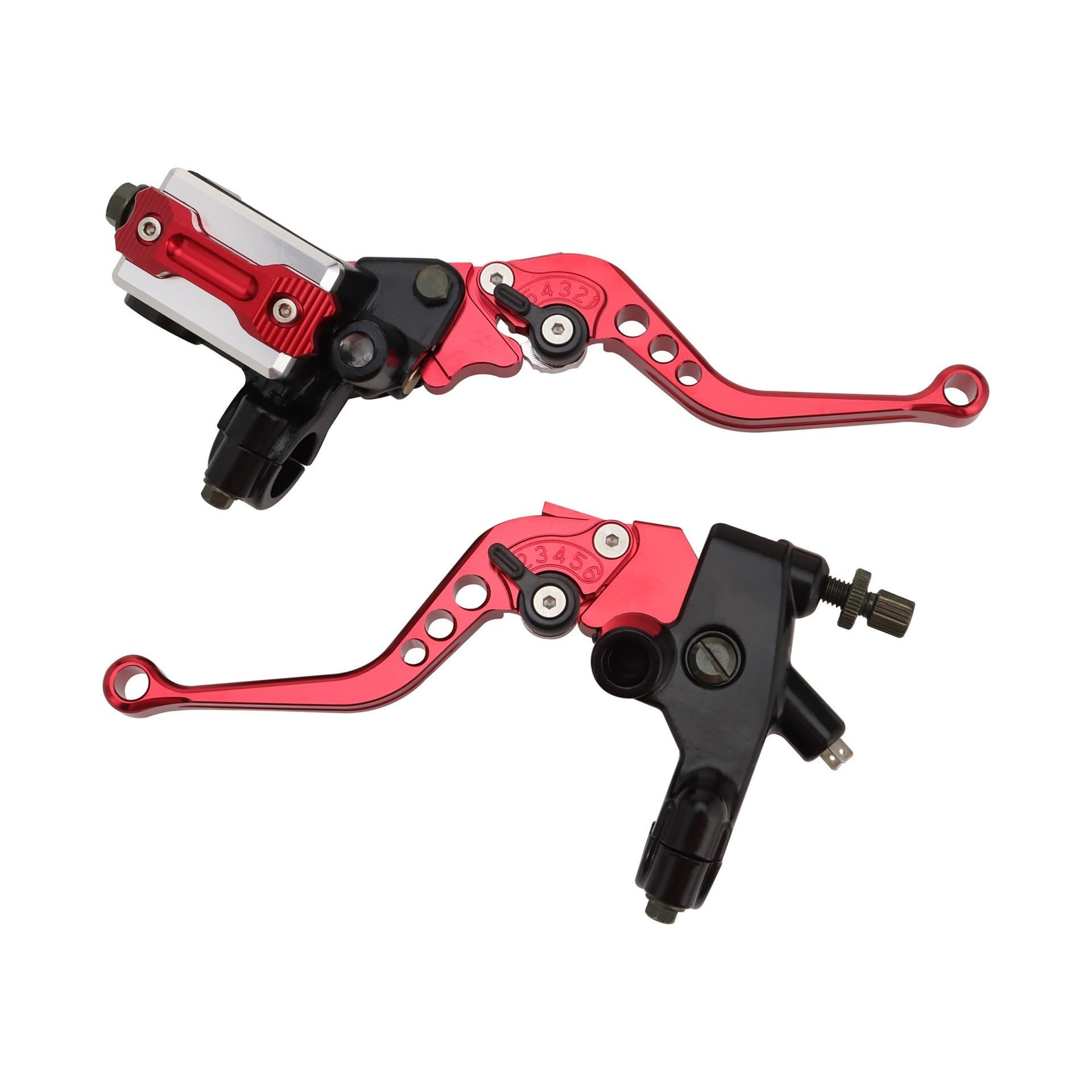 Maneta embrague y freno rojo para moto con tacto ergonómico de palanca