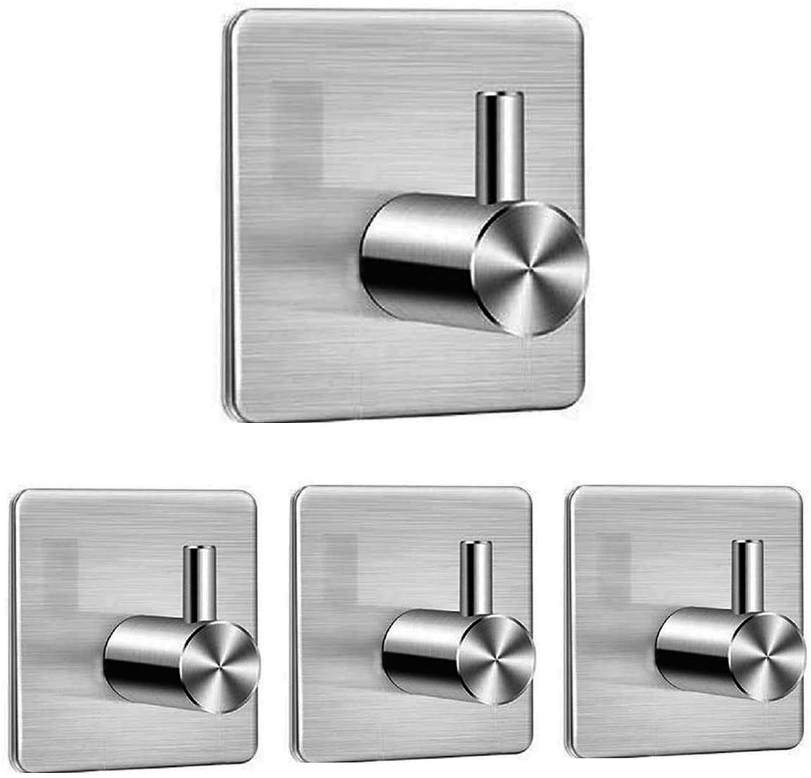 Jialto Adhesive Hooks, Wall Hanger Towel Hooks, Heavy Duty Wall Hooks for Hanging Ideal for Bathroom Shower Kitchen Home Door Closet Cabinet Stainless Steel - 4Packs (B08X49YSNR) Amazon Price History, Amazon Price Tracker