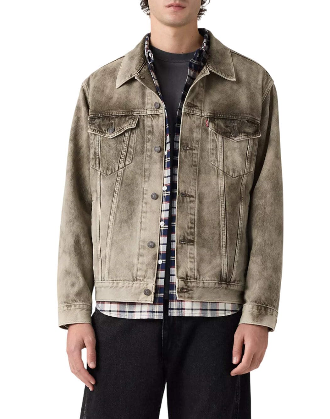 Levi's Kurtki jeansowe męskie brązowe A5782-0084