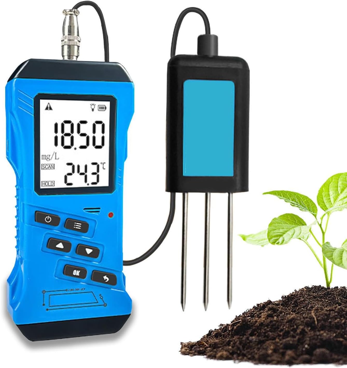 7 in 1 Soil Tester,Digital NPK pH Moisture Temperature EC Conductivity Meter | Soil Analyzer for Garden Farm Greenhouse,Soil Fertility Test