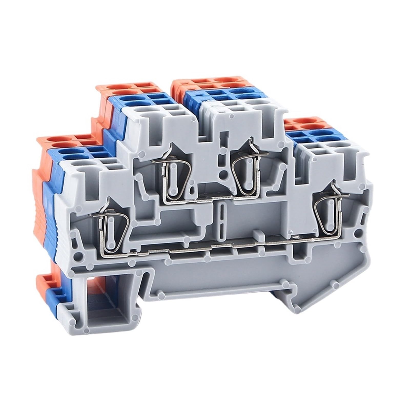 10 Pz STTB-2.5 Morsettiera su guida Din Connettori for cablaggio elettrico Terminale conduttori a doppio strato a molla di collegamento(GRAY)