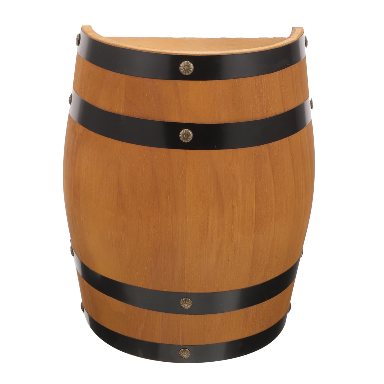 Amosfun Décoration Murale Rétro en Bois de Chêne, Demi-tonneau Unique pour Bar, Ornement Artistique Multifonctionnel et Décoratif pour Salon ou Cave à Vin