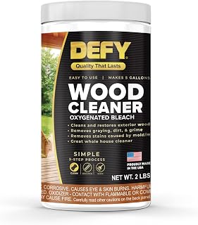 DEFY 2 LB Wood Deck Cleaner Powder Concentrate - Removes Graying & Mill Scale, Covers 1000 Sq Ft Decks, Fences, Siding