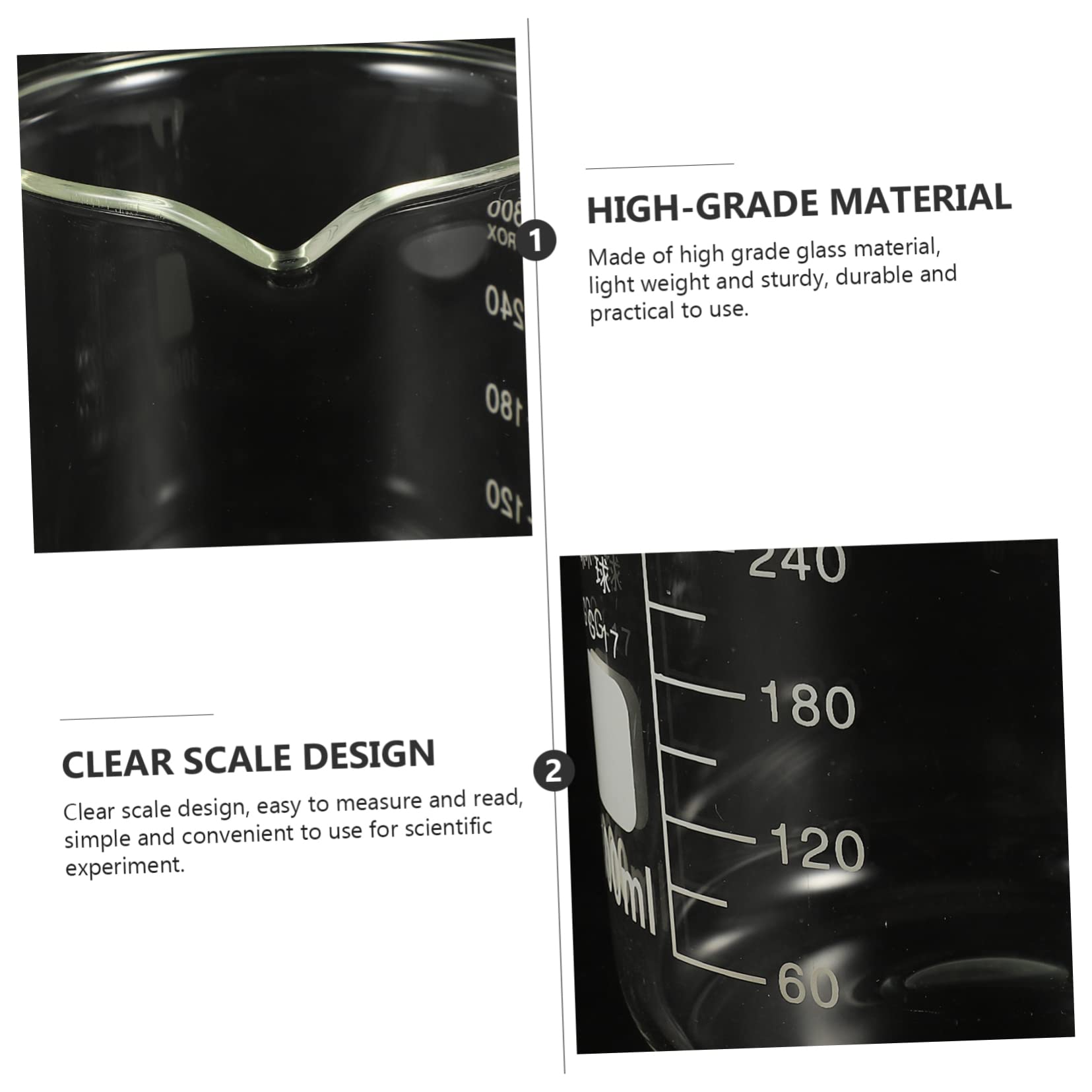 3 Sätze Teiliges Set Borosilikatglas Becher Hitzebeständig Wiederverwendbar Präzise Messbecher Für Labor Und Küche 4 Stück * 3