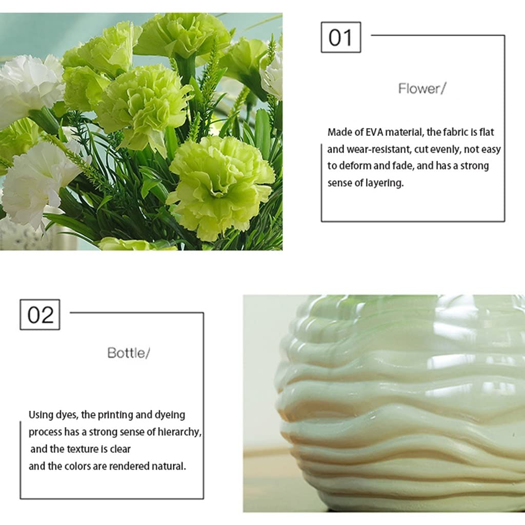 Künstlicher Blumenstrauß aus Seidennelken und grünen Blättern, geeignet für Heimdekoration, Brautpaar, Hochzeit, Festival
