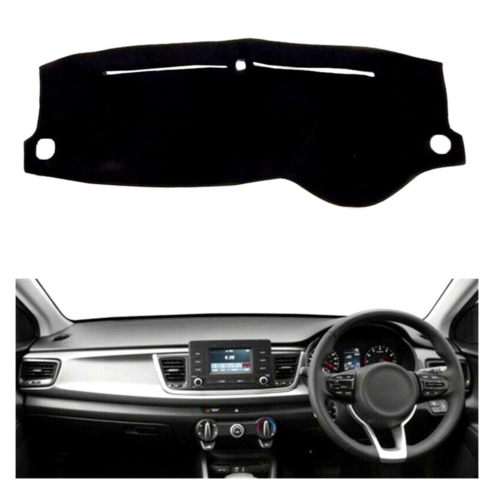 Center Konsole Für Kia Für STONIC 2017-2024 Dashboard Abdeckung Matte Pad Dashmat Schützen Sonnenschutzdach Teppich Auto Zubehör Armaturenbrett Matte Interior | Black(Black Edge)RHD