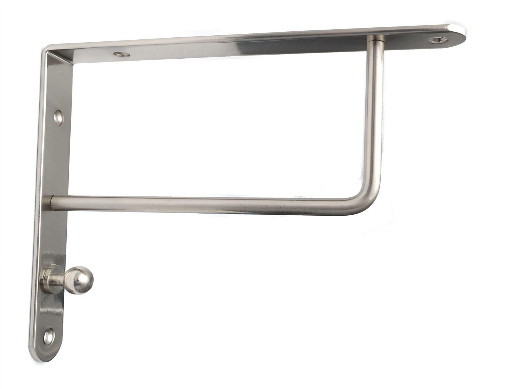 Gtv Pair Brushed Chrome Fixed Shelf Brackets Supports With Fixings 026