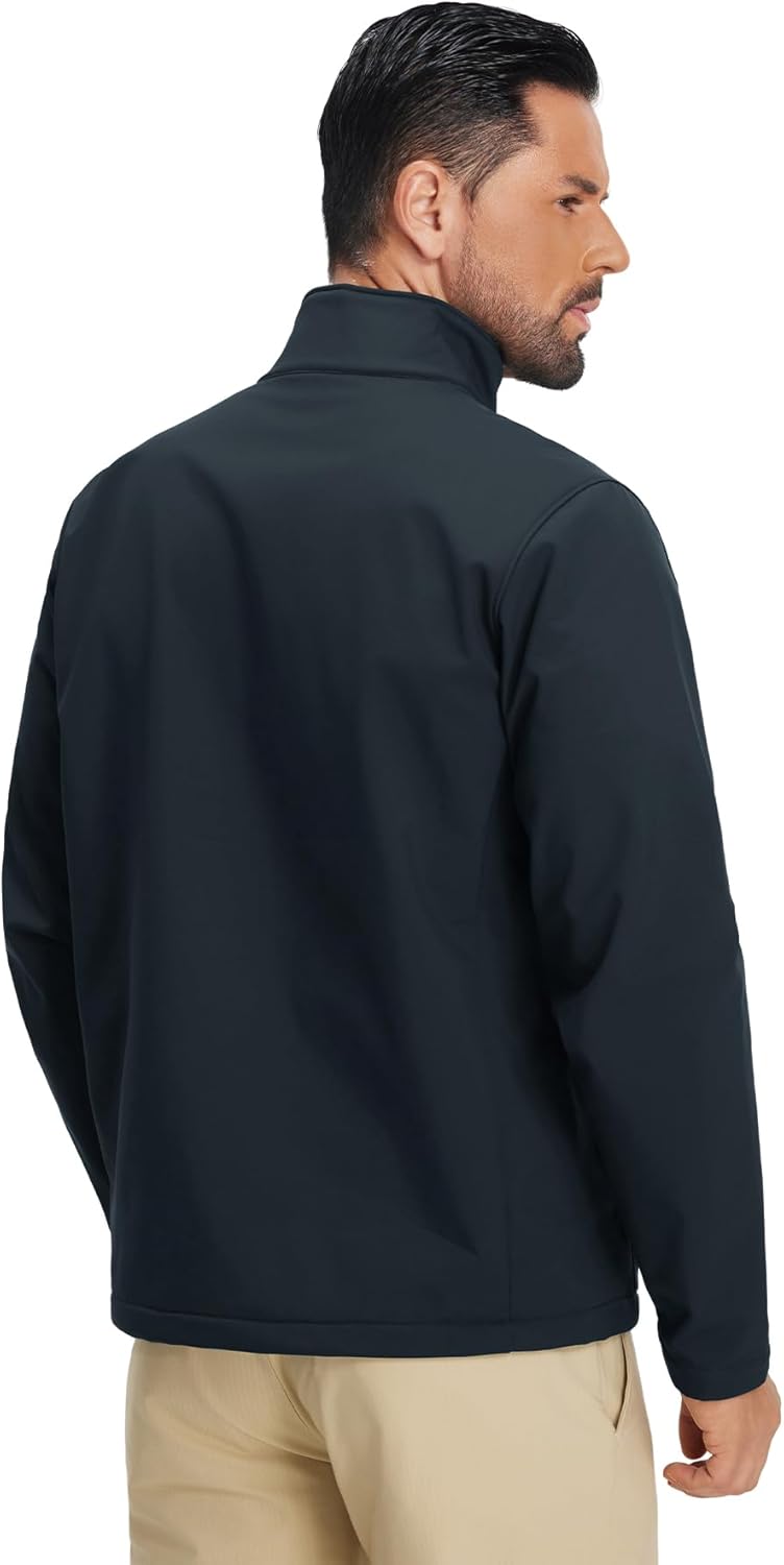 M MAELREG Men's Lightweight Softshell Jacket Fleece Lined Water Resistant Golf Windbreaker Winter Outdoor Hiking Warm Jacket - Image 2