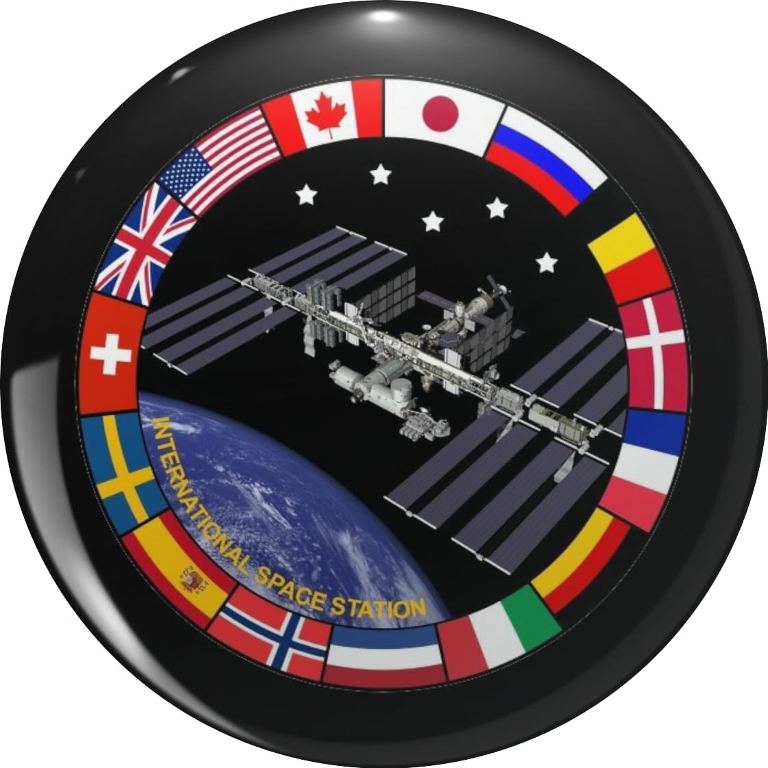 International Space Station NASA Space Program Emblem Science STEM Education Lapel Pin Brooch Badge for Backpack Hat Jacket | Unique Novelty Gift Idea 0.75"