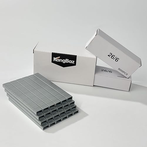 Vista 2 de Grapas, 26/6 grapas estándar para grapadoras, 1/4 de pulgada de longitud, 210 por tira, punta de cincel sin atascos, 10,000 de uso general